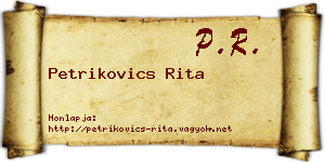 Petrikovics Rita névjegykártya